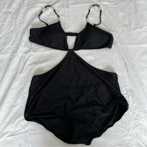 J. Crew NWT Ribbed Cutout One-Piece Pearl Strap detail Women’s 22